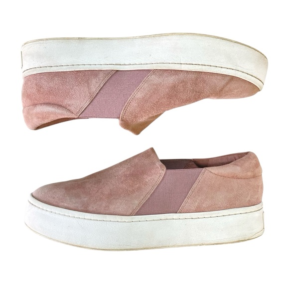 Vince Warren Suede Platform Slip-On Sneakers Dusty Pink Mauve (Size US 10 EU 40) - Picture 4 of 14